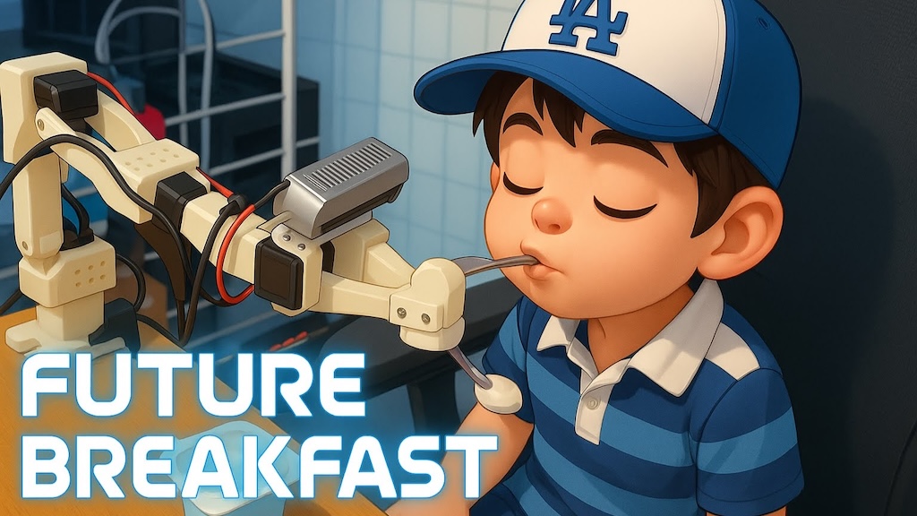 A robot arm preparing breakfast in the Future Breakfast project